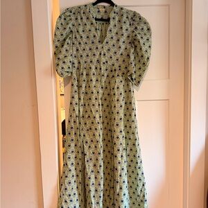 Matta Green and Blue Floral Long Sleeve Dress